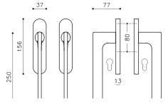 Terrace lockable handle "OLIVARI Lotus L212" 2