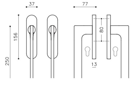 Terasinė rakinama rankena "OLIVARI Lotus L212"