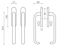 Terrace lockable handle "OLIVARI Polo L102" 2