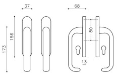 Terrace lockable handle "OLIVARI Polo Corto L104" 2