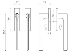 Terrace lockable handle "OLIVARI Lotus Q L222" 2