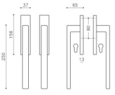 Terrace lockable handle "OLIVARI Planet Q L122" 2