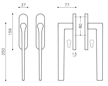 Terasinė rakinama rankena "OLIVARI Lama L137"
