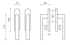 Terrace lockable handle "OLIVARI Planet Corto L114" 2