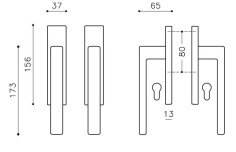 Terrace lockable handle "OLIVARI Planet Corto Q L124" 2
