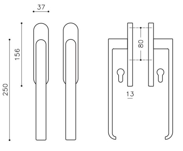 Terasinė rakinama rankena "OLIVARI Beta L132"