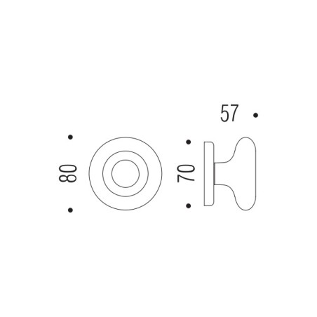 Fixed handle "COLOMBO Round Ø70"