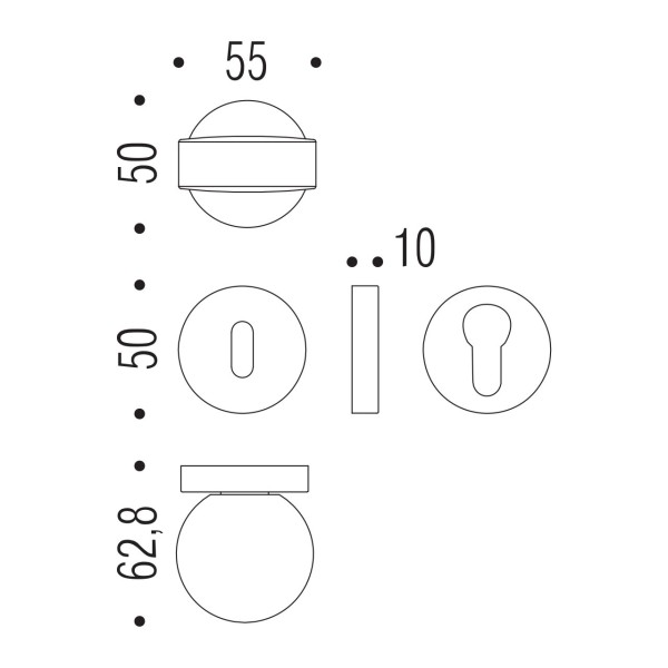 Fixed handle "COLOMBO Mapo Ø50"