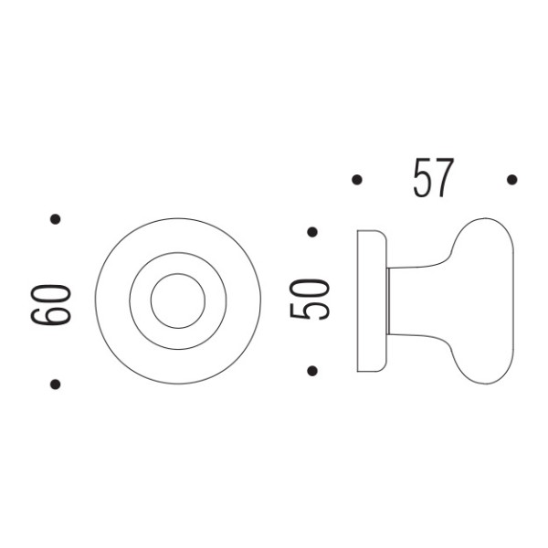 Fixed handle "COLOMBO Round Ø50"