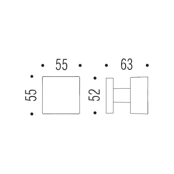 Fiksuota rankena "COLOMBO Square 55mm"