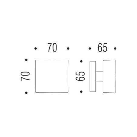 Fiksuota rankena "COLOMBO Square 70mm"