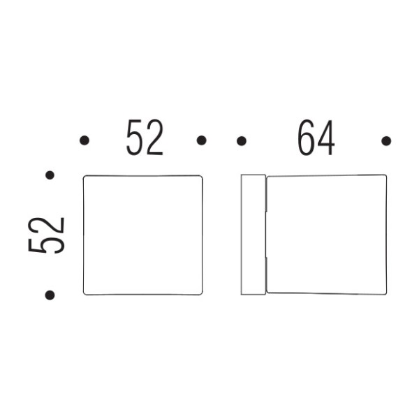 Fiksuota rankena "COLOMBO Square 52mm"