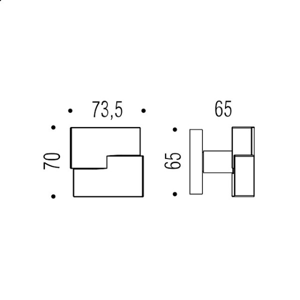 Fixed handle "COLOMBO Cut 70mm"