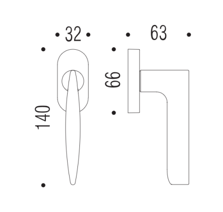 Lango rankena "COLOMBO Gaia GR12"