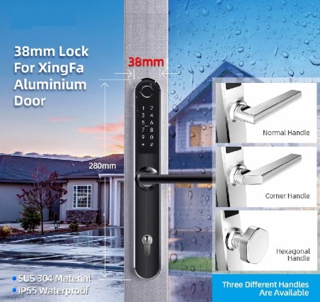 Smart door handle "iNOVO (Waterproof IP55)" Bluetooth C92mm (Silver)