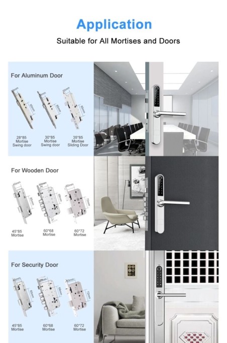 Smart door handle "iNOVO (Waterproof IP55)" Bluetooth&Wi-Fi with remote control (Black)