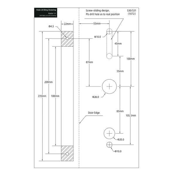 Smart door handle "iNOVO (Waterproof IP55)"...
