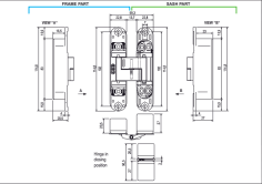 Concealed hinge "AGB ECLIPSE 3.2, HD OCS up to 60 kg" 2