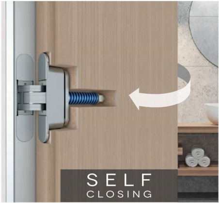 Paslėptas vyris "AGB ECLIPSE 3.2" SELF OCS su pritraukimo funkcija durims iki 60 kg"