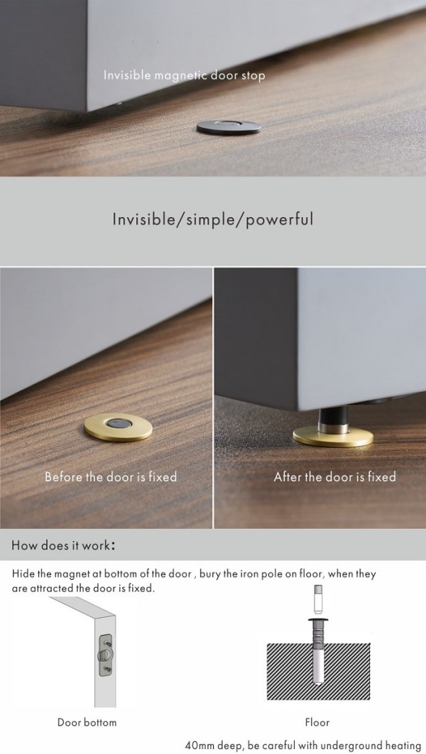 Hidden magnetic door stop "OGR Brown"