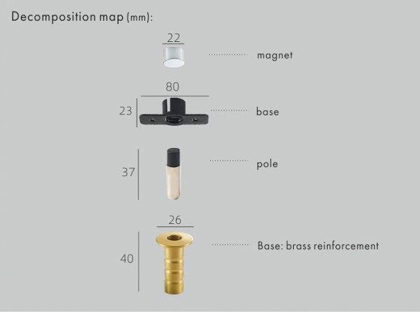 Hidden magnetic door stop "OGR Brown"