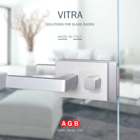 Silent magnetic lock set for glass "VITRA MINIMAL" locked with a key