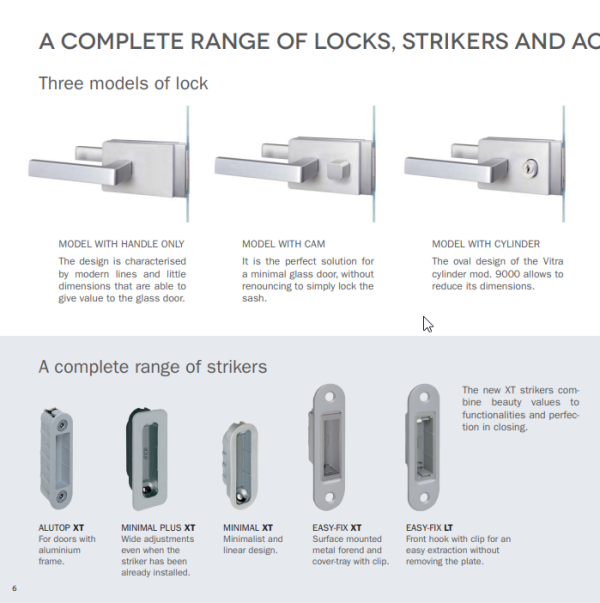 Silent magnetic lock set for glass "VITRA...