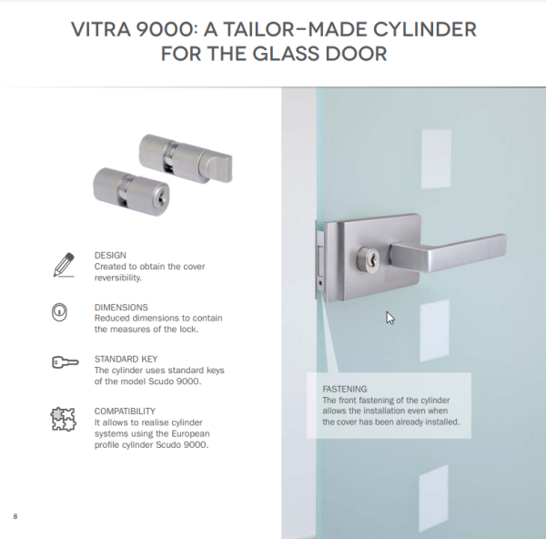 Silent magnetic lock set for glass "VITRA...