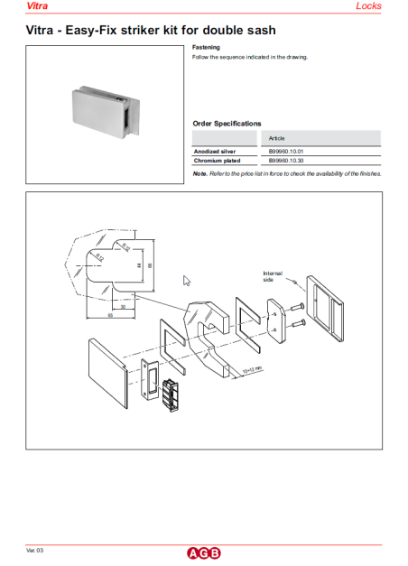 Spynos "VITRA MINIMAL" priešspynis stiklo varciai