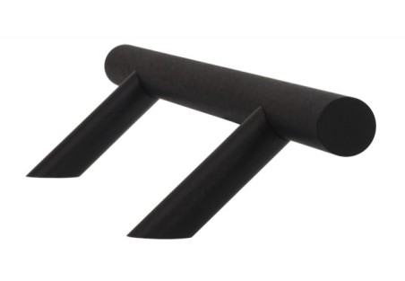 Double-sided handle with curved mounting. 1400mm, 1200mm, 30mm.  Black