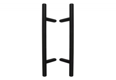 Dvipusė rankena su lenktu tvirtinimu. 1400mm, 1200mm, 30mm.  Black