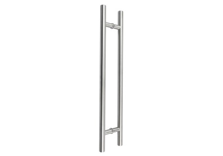 Double-sided handle with straight mounting. 800mm, distance between mountings 600mm, 30mm. Stainless steel