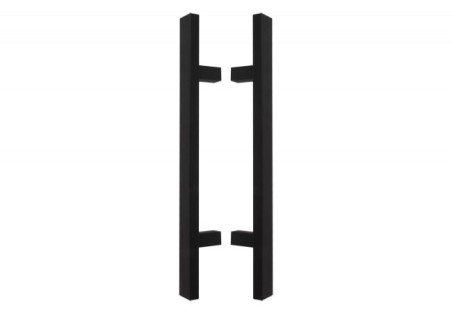 Double-sided square handle with straight mounting. (500mm, 300mm, 20mmx40mm). Black
