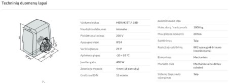 "HIGH SPEED ARES VELOCE SMART A1000"18m/min. iki 1000 kg.(MINI komplektas)