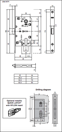 Interior door "AGB lock EVO PZ 85 mm" Black 2