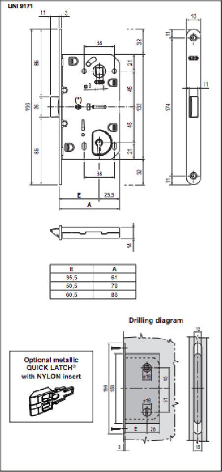 Interior door "AGB lock EVO BB 90mm BL"