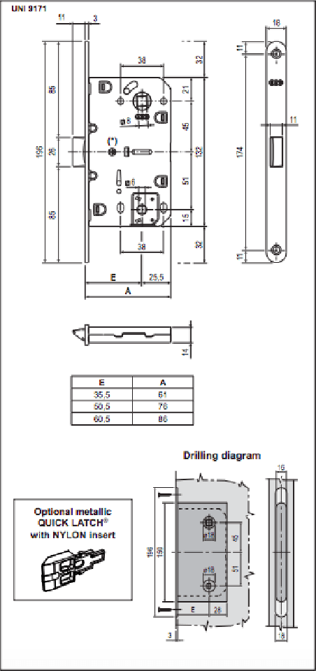 Interior door "AGB lock WC 96mm OS"