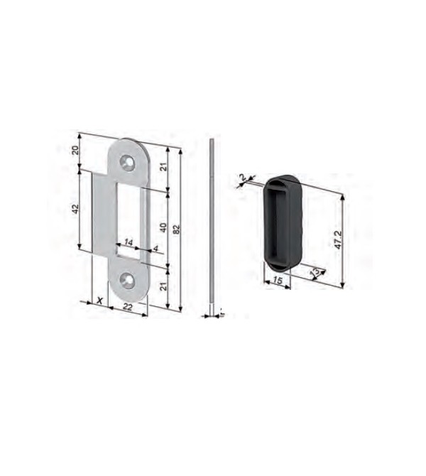 Plate "Easy Matic" for smooth doors with...