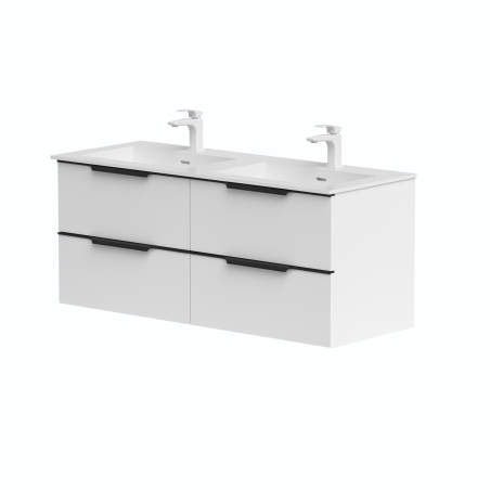 Double sink cabinets “AMBER” with double sink in ”Corian®1” washbasin