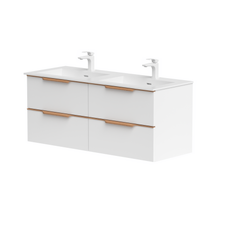 Double sink cabinets “AMBER” with double sink in ”Corian®1” washbasin