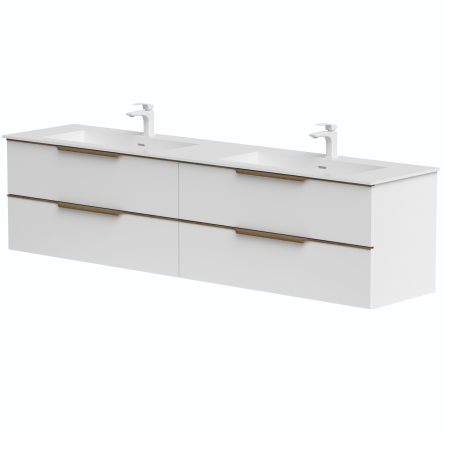 Double sink cabinets “AMBER” with double sink in ”Corian®1” washbasin