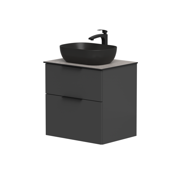 Cabinet "BIG" with countertop and freestanding washbasin "OVALO"