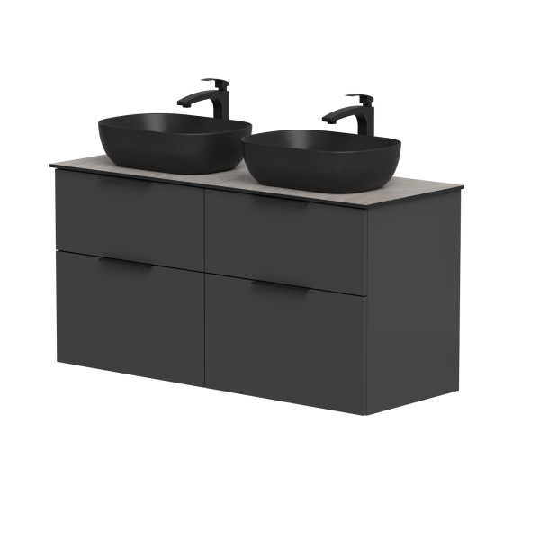Two-cabinet set "BIG" with two free-standing "OVALO" washbasins