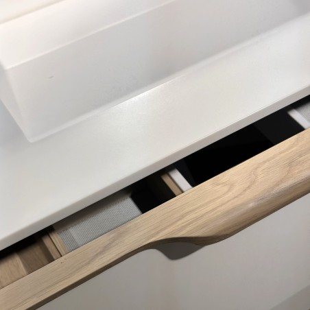 Double sink cabinets “AMBER” with double sink in ”Corian®1” washbasin