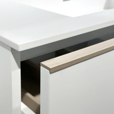 Double sink cabinets “AMBER” with double sink in ”Corian®1” washbasin