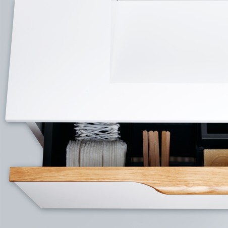 Double sink cabinets “AMBER” with double sink in ”Corian®1” washbasin