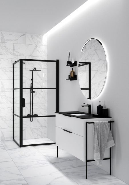 Cabinet with tabletop and metal frame “BIG”