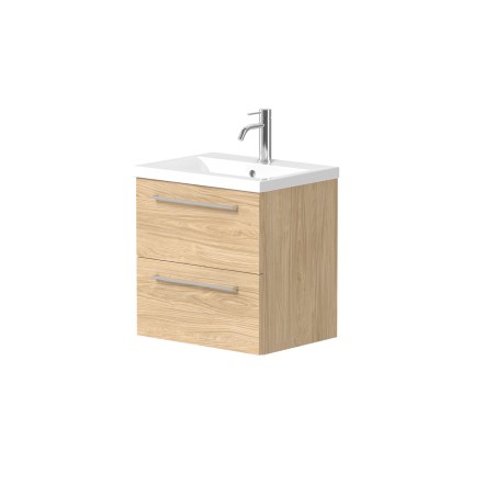 Cabinet "DUET" with chrome handles and recessed ceramic washbasin "PAULA"