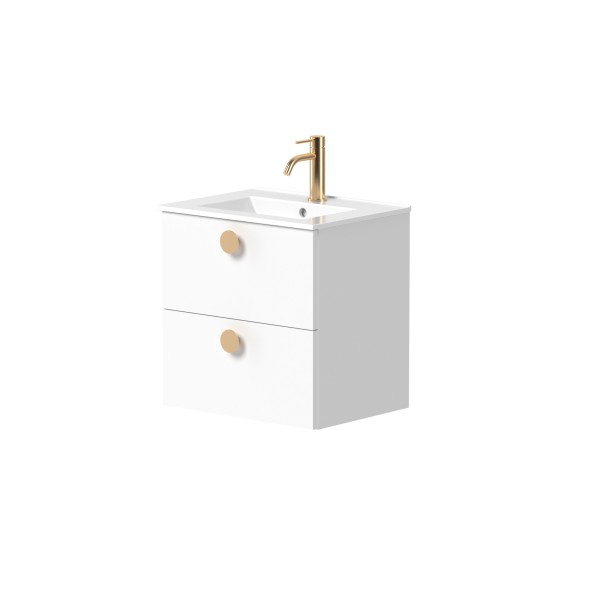 Cabinet "DUET" with brushed brass handles and...