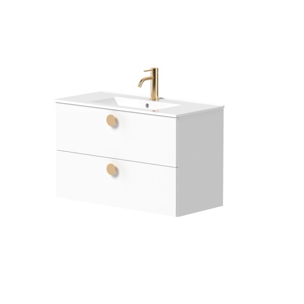 Cabinet "DUET" with brushed brass handles and...